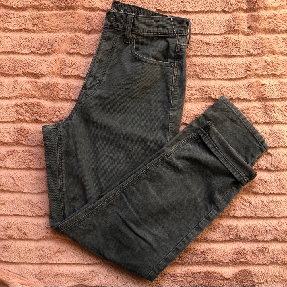 Grey Corduroy Mom Jeans